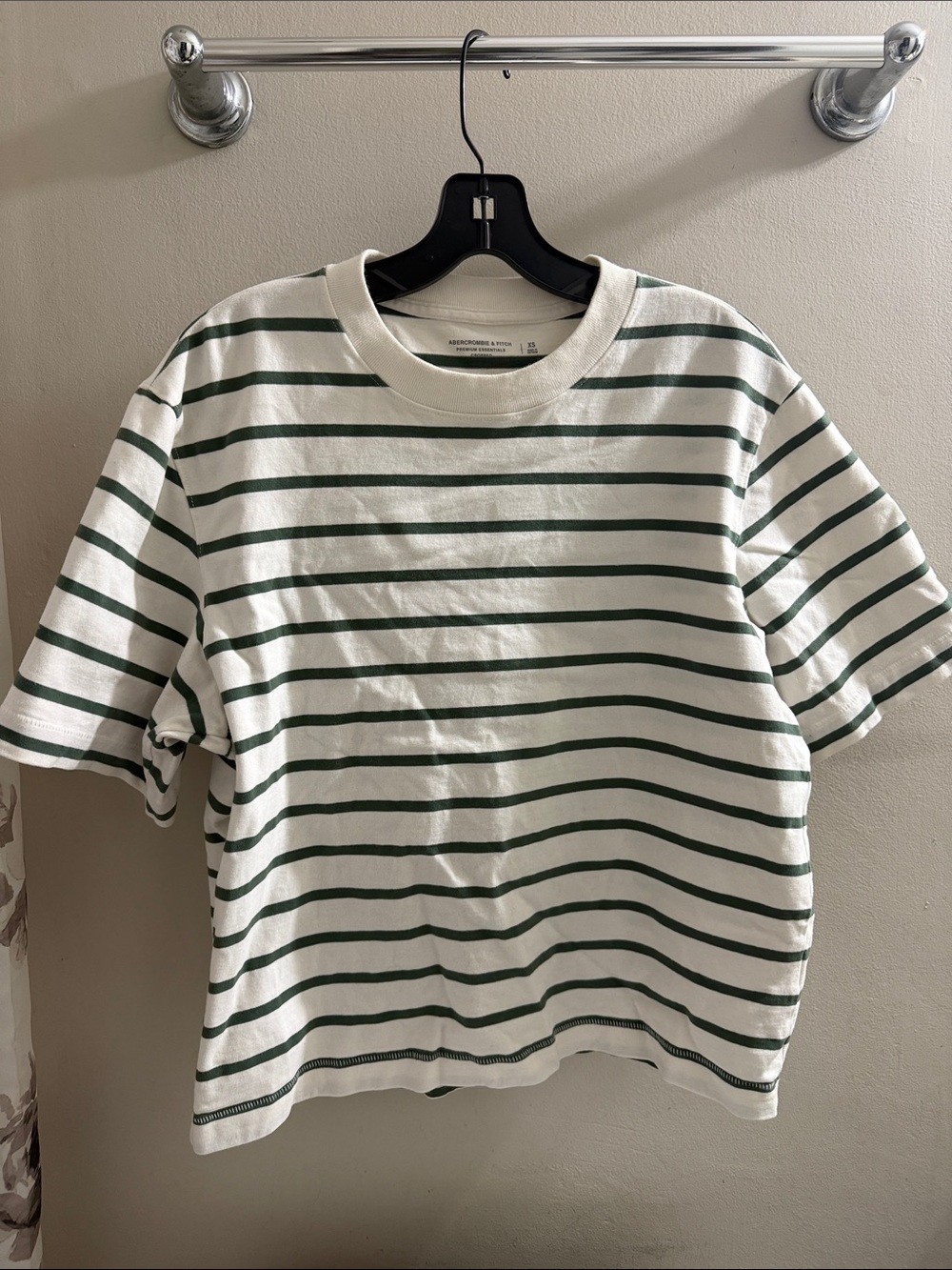 A&F Striped Green & White Tee - Comfort Cotton